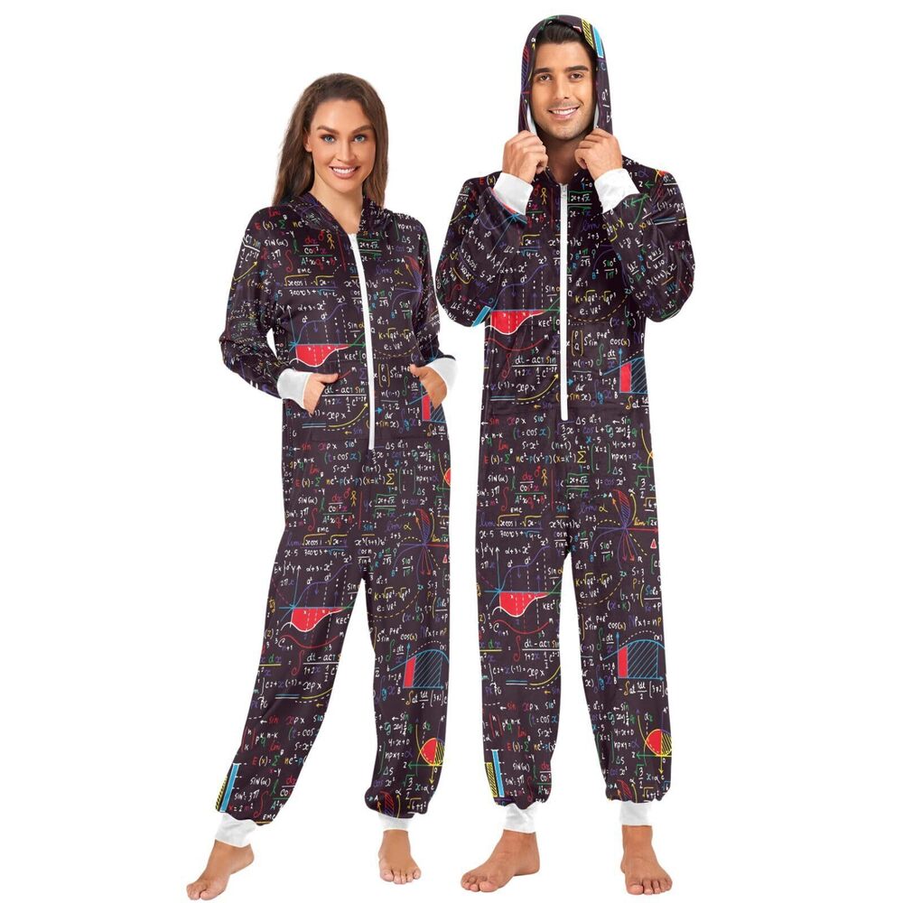 1317 Math Education Onesie Pajamas for Adult Long Sleeves One Piece Onesies